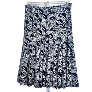 Black and White Skirt Womens SZ Small A Line Geometric Stretch Casual East 5th